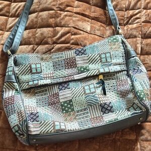 Tapestry Patchwork Shoulder Bag in Multi-Tone